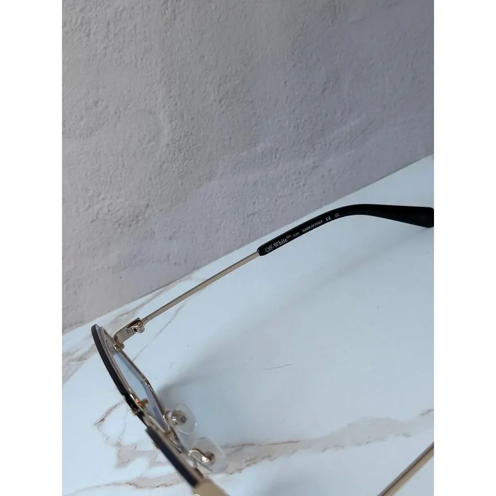 NEW Off White Tampa Gold Blue Rimless Unisex Sunglasses